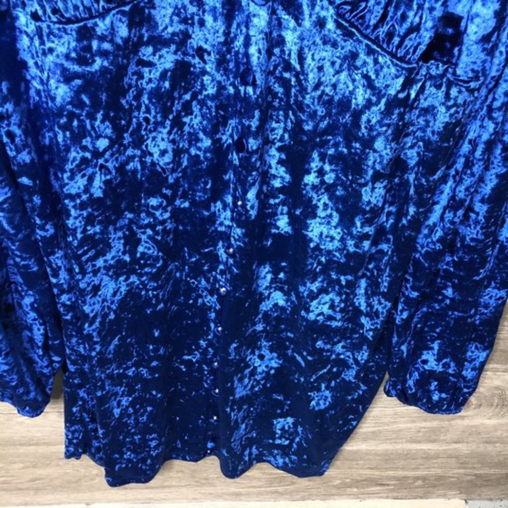 Asos Curve Size 16 Blue Plunge Neck Empire Dress - Picture 4 of 6